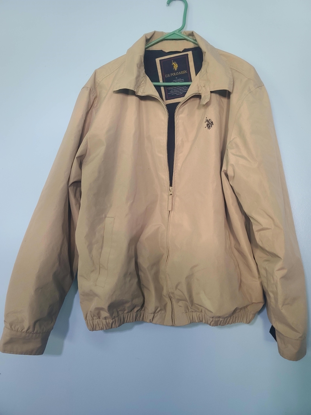 U.S. Polo Assn. Men's Tan Zip Bomber Jacket